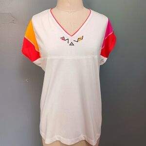 Vintage Tail color block 80s pull on top. Large.